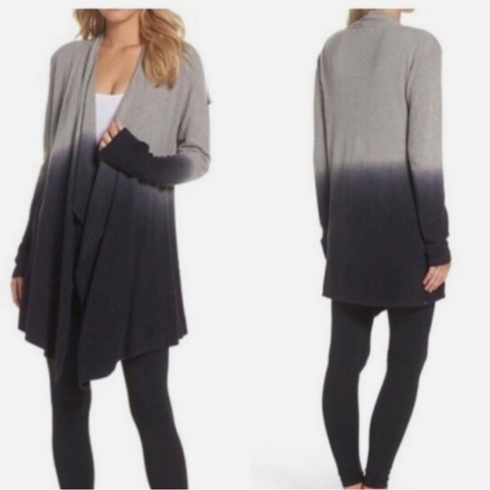 Avenue Gray and Black Ombre Cardigan Sweater